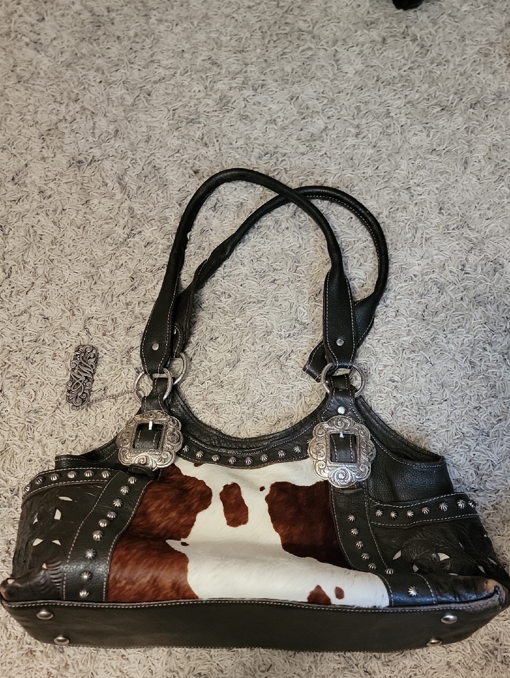 American West Genuine Leather Dark Brown Handbag
